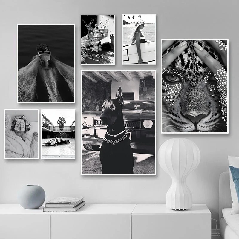 Luxury Fashion Feminist Posters Vintage Black And White Summer Photo Prints Canvas Painting Wall Pictures Home Living Room Decor