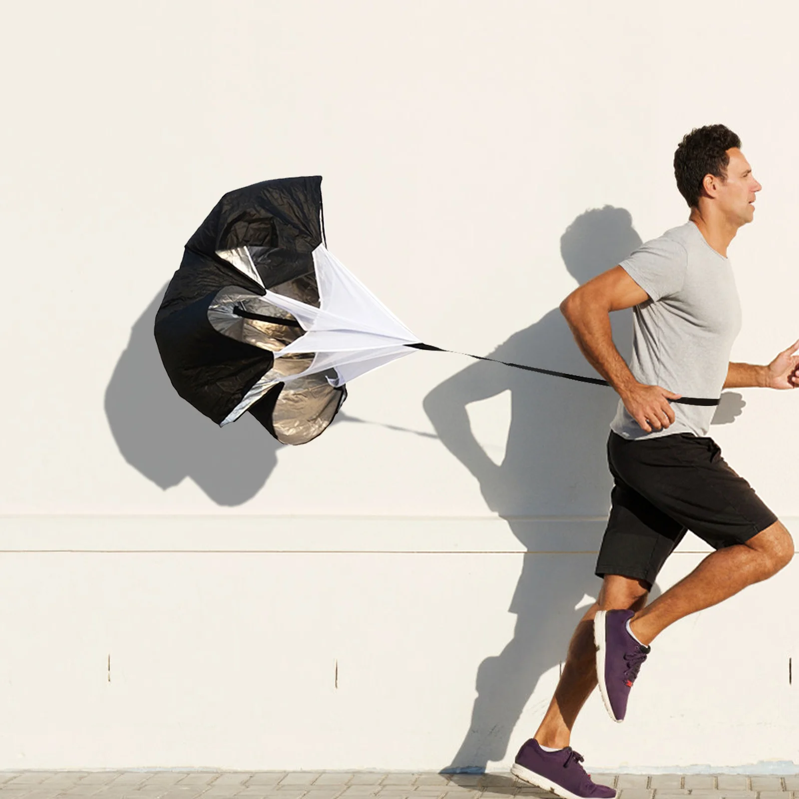 حقيبة حمل متينة وسهلة الطي للتدريب على المظلة وحزام قابل للتعديل للجري والرياضات الرياضية ومتينة وسهلة الطي