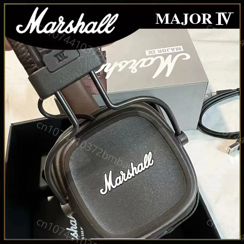 Marshall Major IV 4-Casque Bluetooth sans fil, Écouteurs classiques, Basses profondes, Pliable, Pop Rock, Rétro, Musique, Microphone, Casque