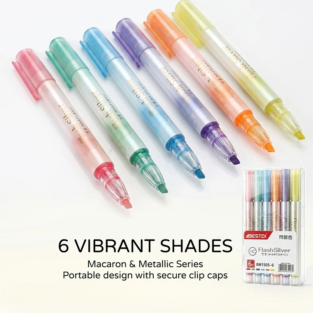 

4/5/6 Colors Glitter Marker Anti-Dry Information Marking Art Creativity Decoration DIY Crafts Cards Office School Art Supplies