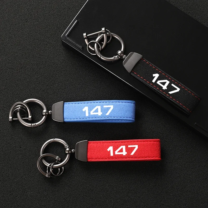 Suede Metal Buckle Car Keychain Business Gift with Logo keyring For Alfa Romeo 147 Car Accessories