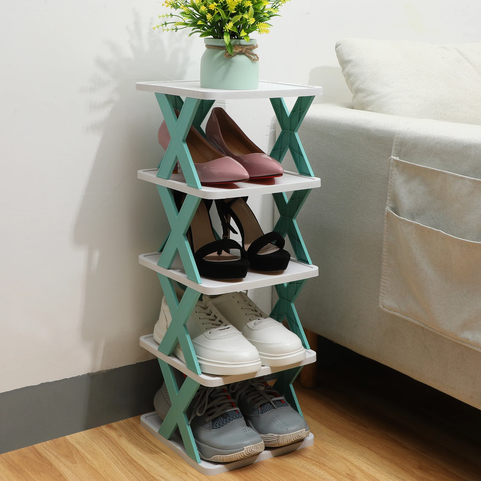 

Shoe Rack Organizer over The Door Closets Storage Holder Entryway Hallway Small