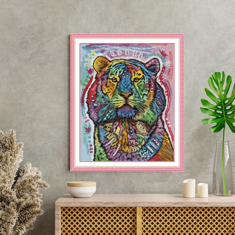 

Наборы для вышивки крестом Joy Sunday, тигровый узор, счетный печатный холст Aida 16CT 14CT 11CT, наборы для ручной вышивки «сделай сам», художественные ремесла, новинка