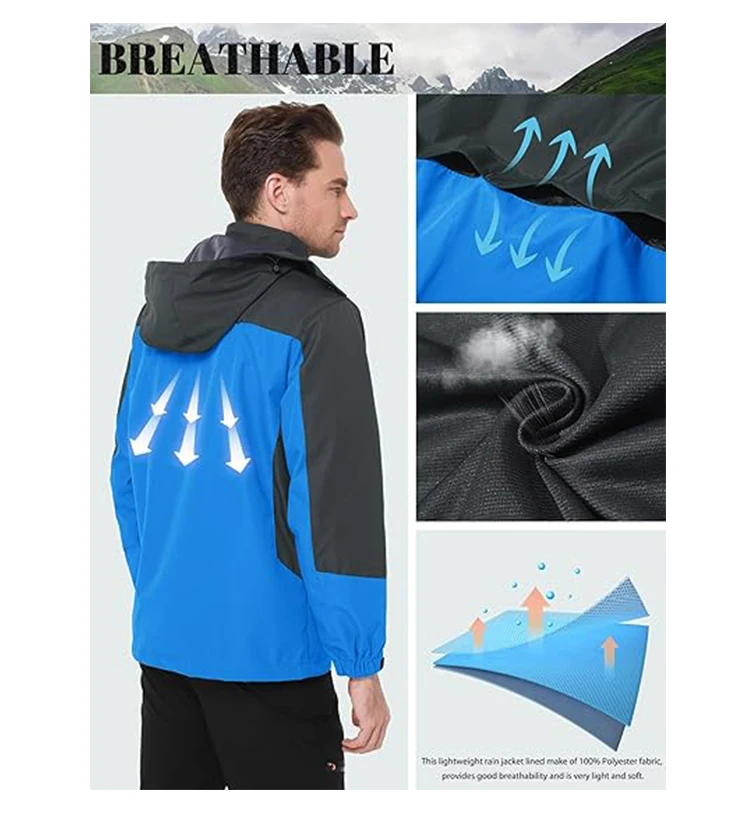 Männer Herbst Jacke Camping Wandern Trekking Windjacke Wasserdicht Mit Kapuze Frühling Outdoor Sport Reisen Klettern Mäntel – Detail 15