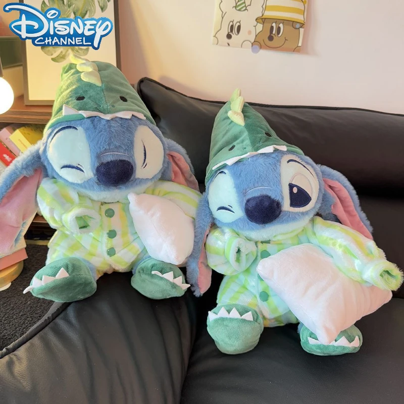 

Disney Stitch Dinosaur Plush Doll Kawaii Anime Cartoon Printed Embroidery Accessories Soft Doll Decoration Ornament Female Gift
