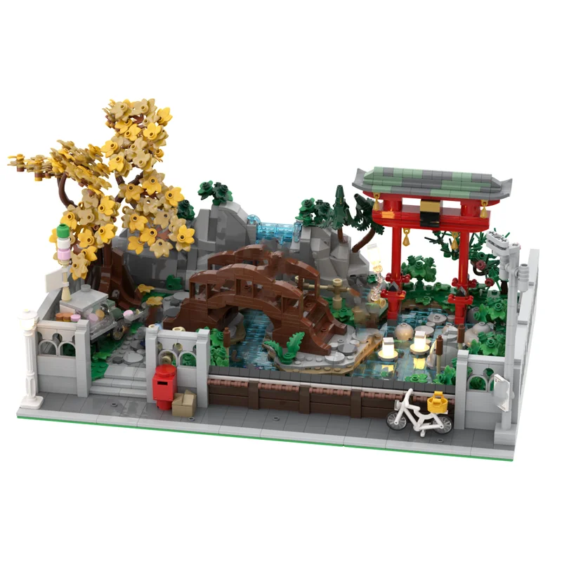 Cash Moc bouwstenen Chinese stijl tuinarchitectuur technologie module bouwstenen vakantiegeschenken kindereducatiea