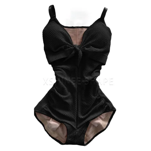 Imagen 1 del producto Traje de baño moldeador de reloj de arena para el cuerpo, ropa moldeadora de compresión con Control de barriga triangular, ropa interior levantadora de glúteos con ojos de gancho