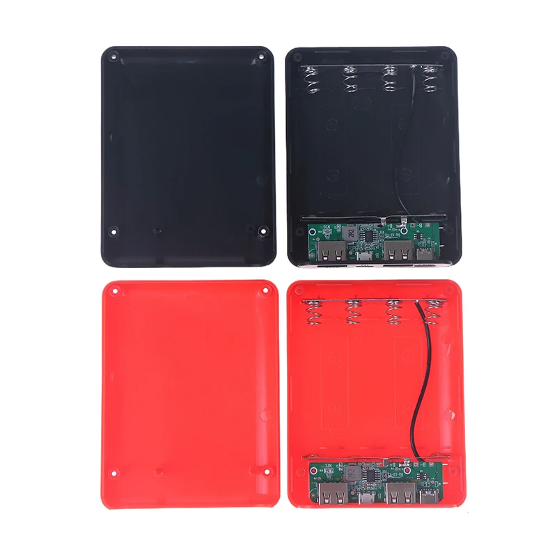 Black, Blue, Green, Red Detachable 4 Slots 18650 Battery Box Case DIY Power Set Material Mini Solderless Power Supply Housing