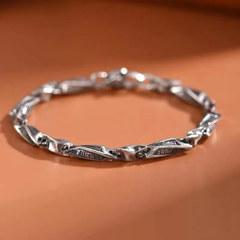 

Винтажный браслет Mobius Loop с шестью священными слогаями, сотканный вручную в китайском стиле, хип-хоп, пара, соответствующие регулируемые духовные украшения