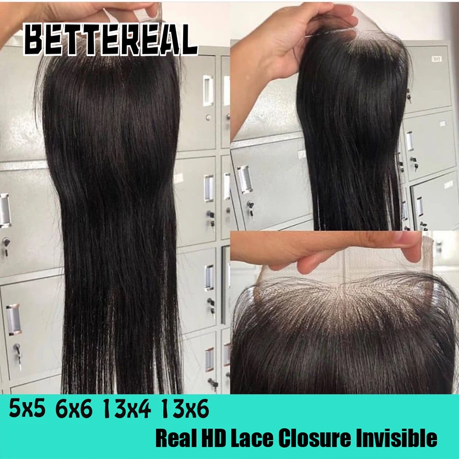 Invisible Real HD Lace 2x6 6x6 5x5 Lace Closure Straight/Body Wave Raw Human Hair 13x4 13x6 Lace Frontal Melt Skins 14-24 Inches