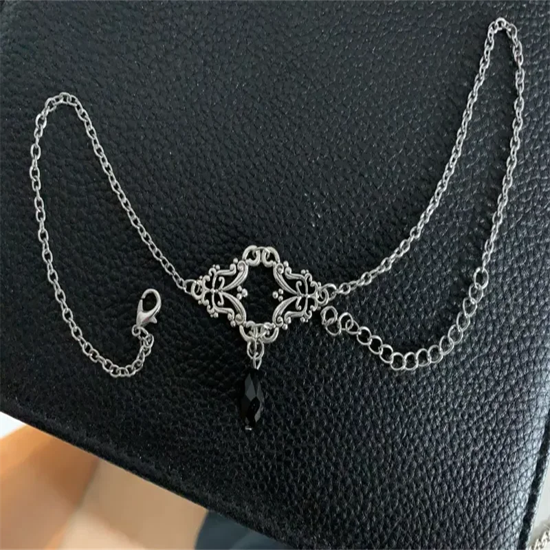 Victorian choker with drop bead, elegant gothic style necklace, custom length
