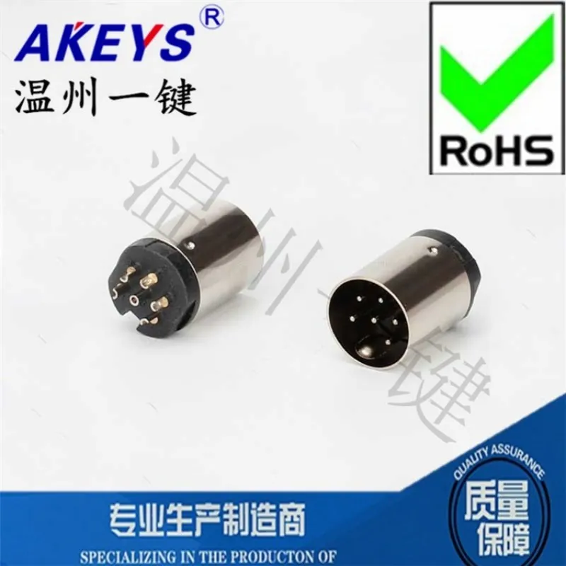 DSCT-6-07f-s Large Keyboard Plug DIN Interface S Terminal 6 Pin Midi Six-Cell Socket Male Connector