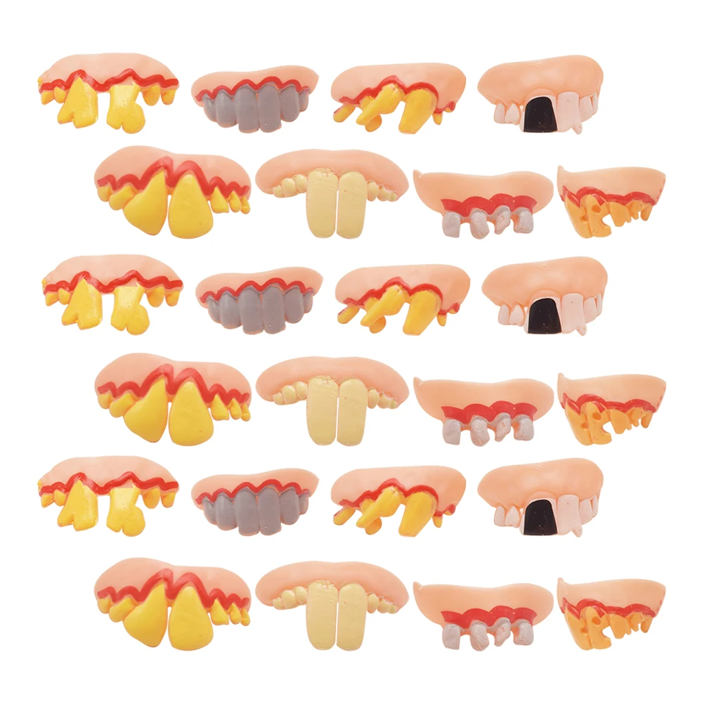 30 個偽の歯入れ歯ソフトラバーハロウィンコスチューム歯小道具子供パーティー用品コスプレ醜いカーニバルふり