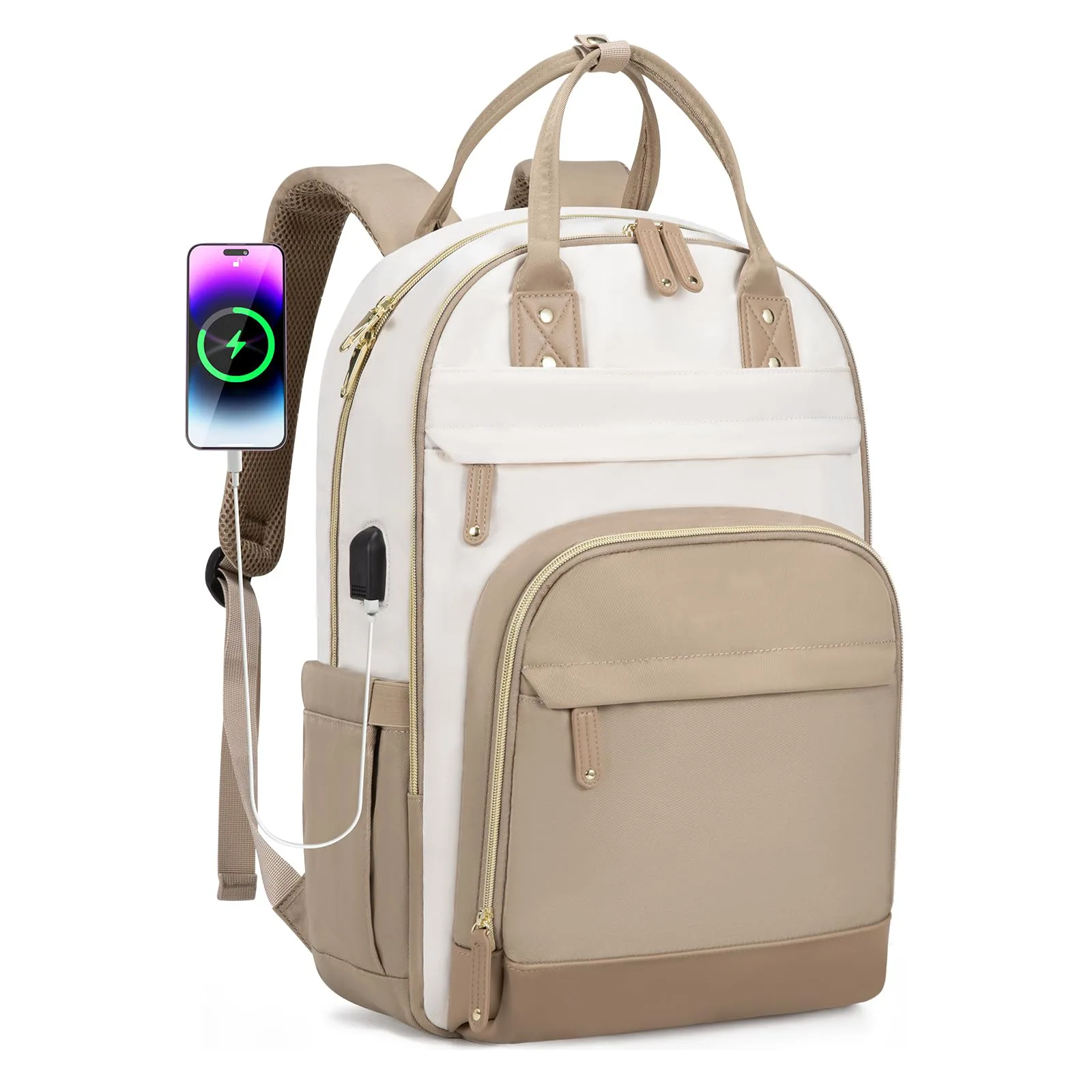 Ladies' Laptop Backpack, Suitable for 15.6-Inch Laptop Bag, Fashionable Travel Anti-Theft Bag, Business Computer Backpack