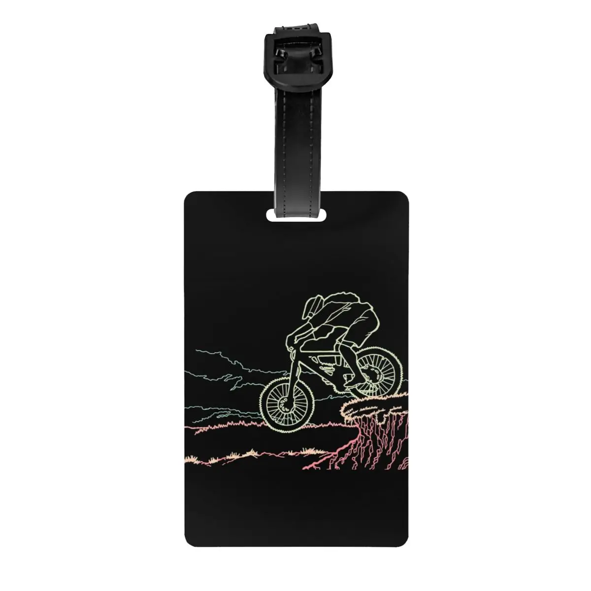 Custom Mountain Biker Bicycle Luggage Tag With Name Card Bike Rider Privacy Cover ID Label for Travel Bag Suitcase