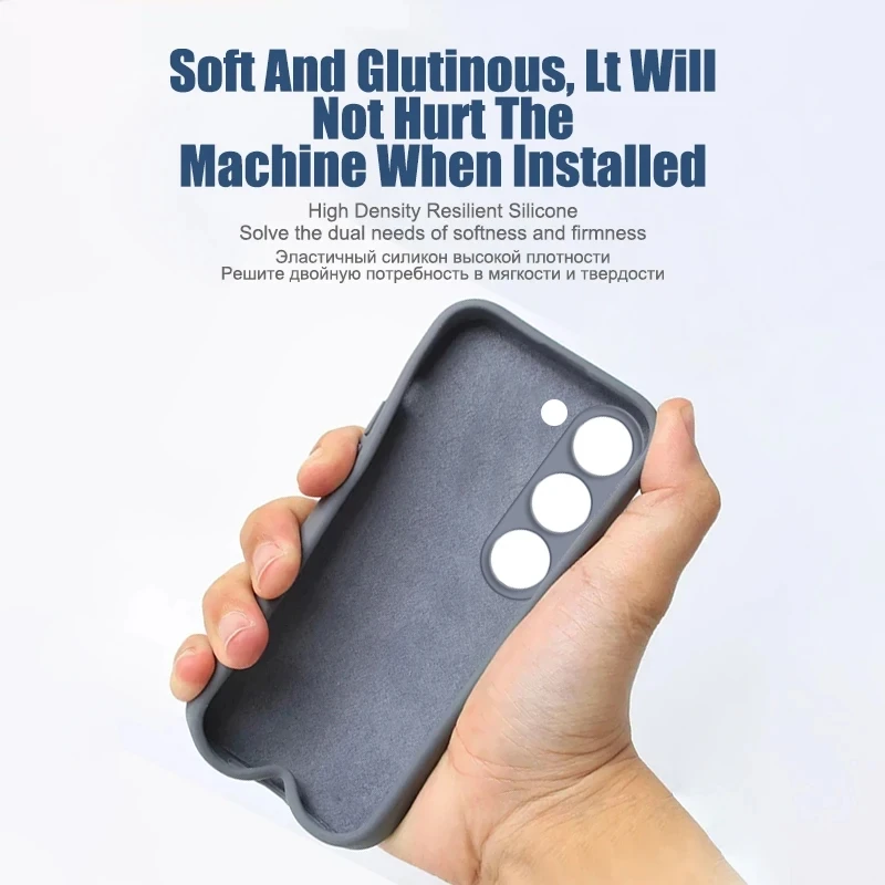 غطاء ليّن للحماية الكاملة من السيليكون السائل ، حافظة لسامسونج جالاكسي S23 ، S24 ، S 23 Ultra Plus ، S23Ultra