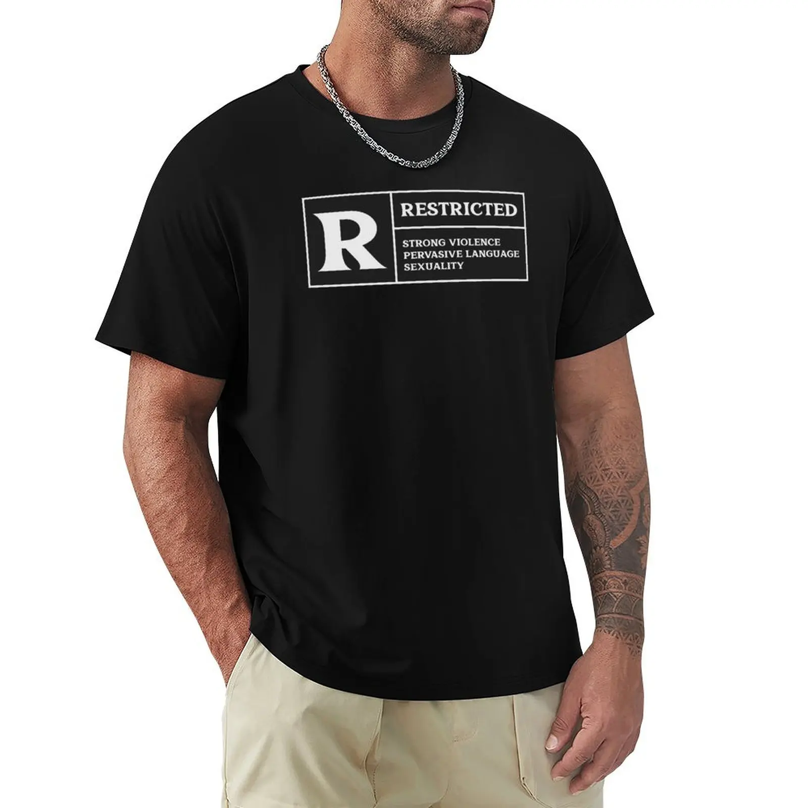 

Restricted R T-Shirt street wear funny gifts quick drying customs Men's cotton t-shirt