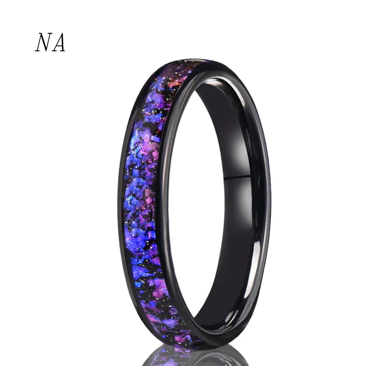 Black 8/4mm Men Woman Tungsten Carbide Wedding Band Rings Nebula Dome Polish Comfortable Engagement Jewelry Gifts Daily Wear