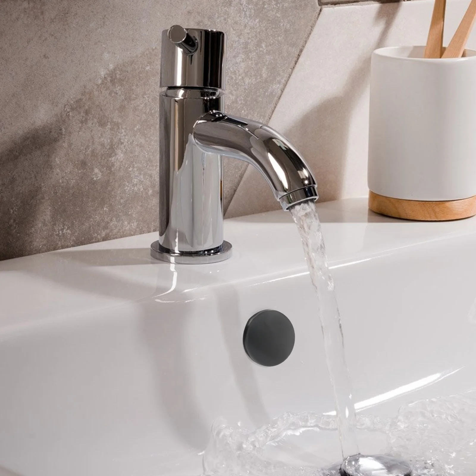 Tap Hole Cover Black Tap Hole Cover For Kitchen Organization Elegant Black Finish Hassle-Free Setup Black Tap Hole Cover