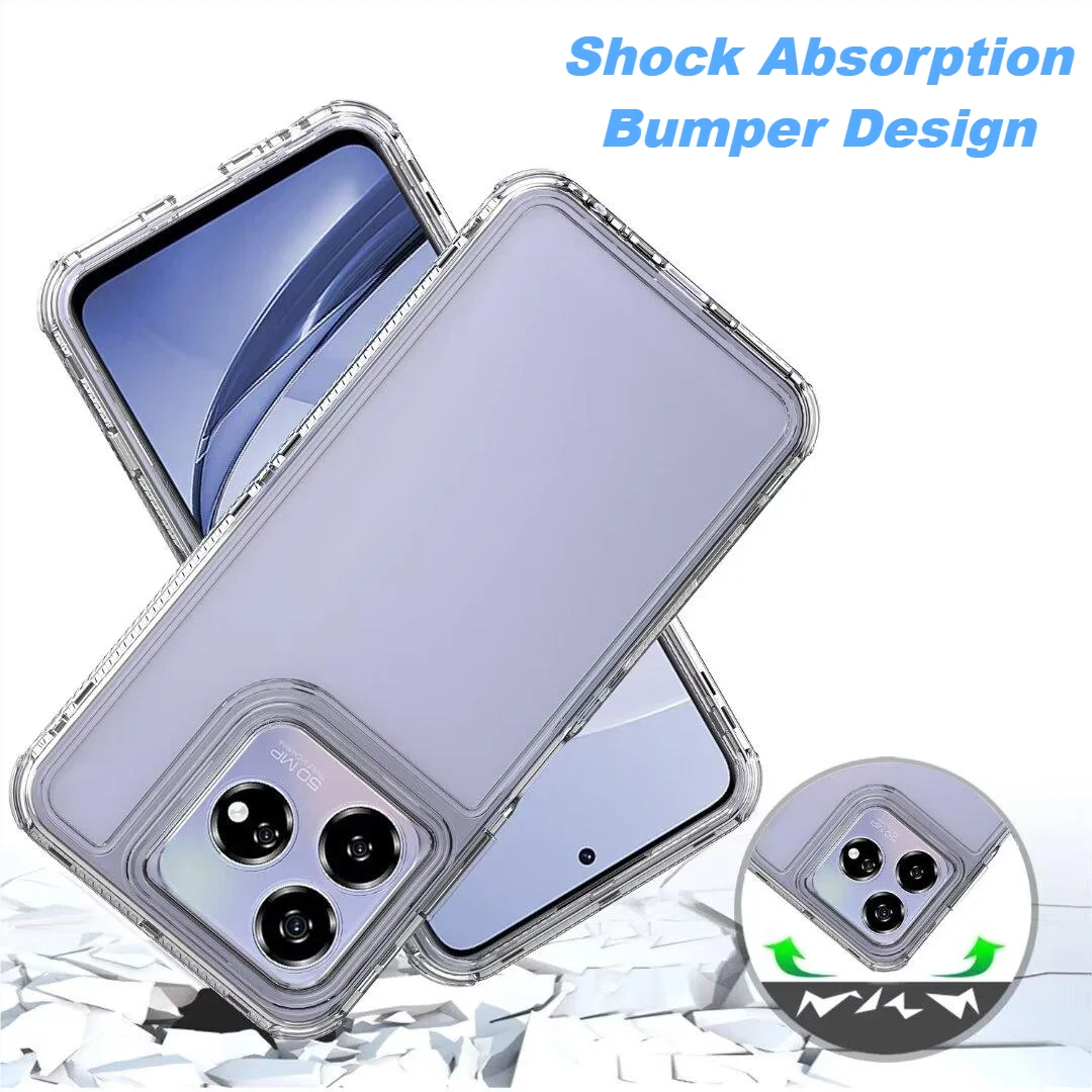 360° Full Body Coverage Clear Phone Case For ZTE Axon 60 50 Lite PC+Acrylic Cases For ZTE Blade A54 V60 V50 Vita Shockproof Case