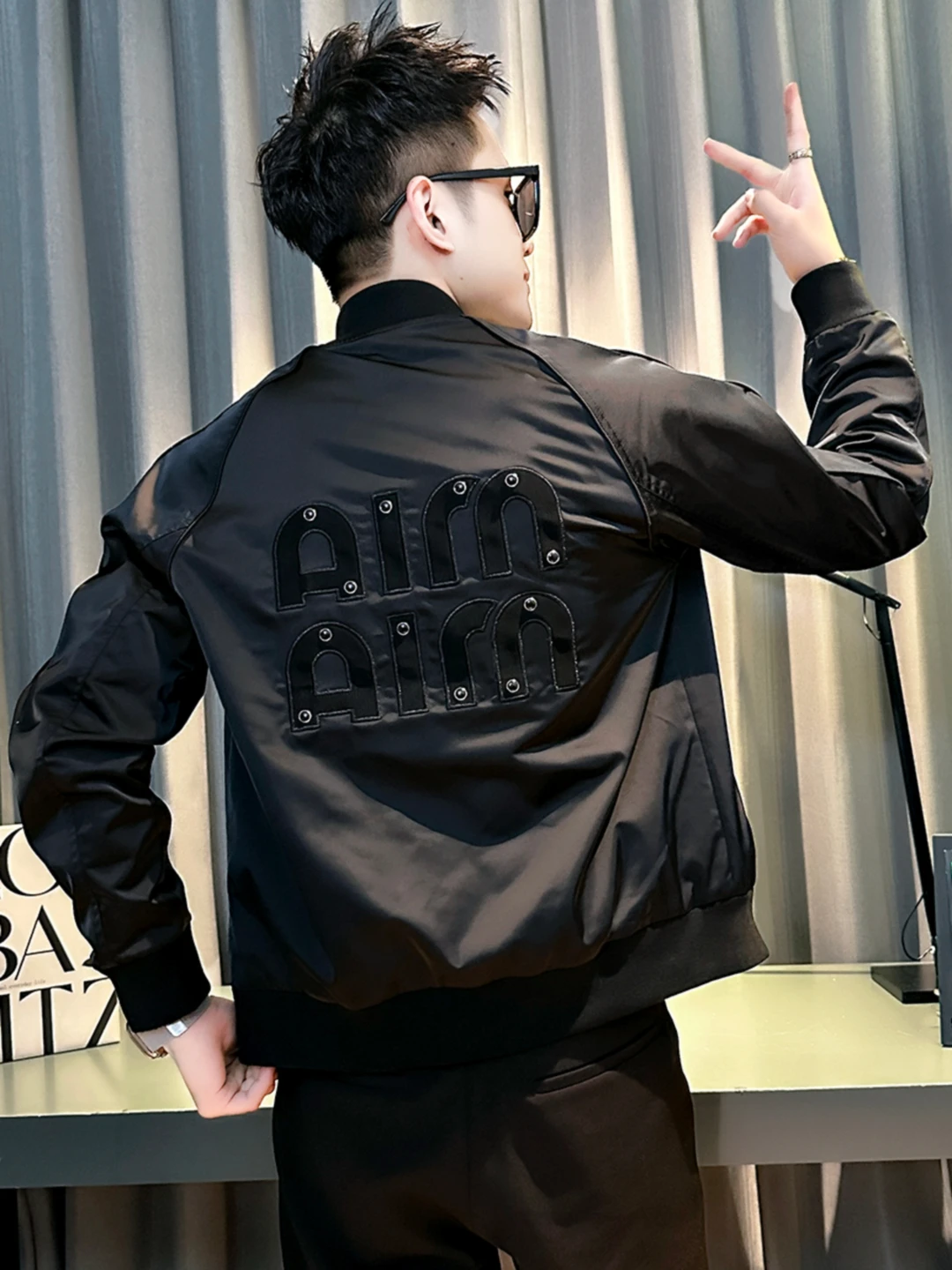 

Ele Men's Baseball Sle Jaet Casual Embroidered Workwear ort Coat Spring Autumn New Faion Slim Fit Polyester