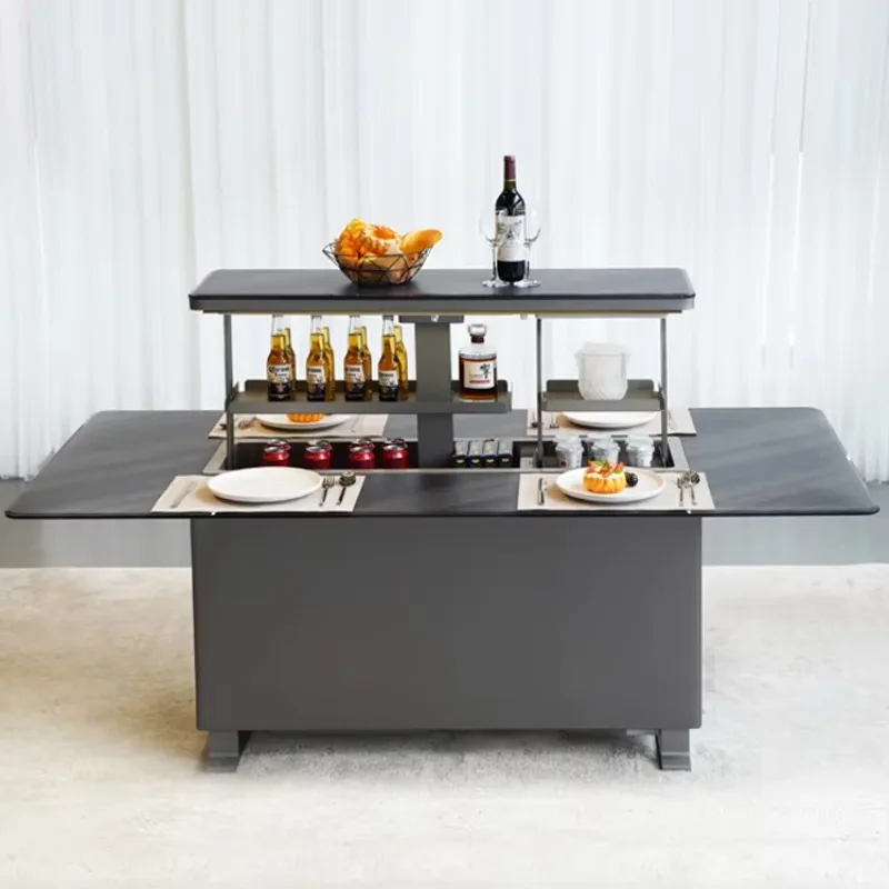 Modern Multifunction Lift Up Dining Table Dining Table Smart Dining Table Home Furniture For 4-10 Person