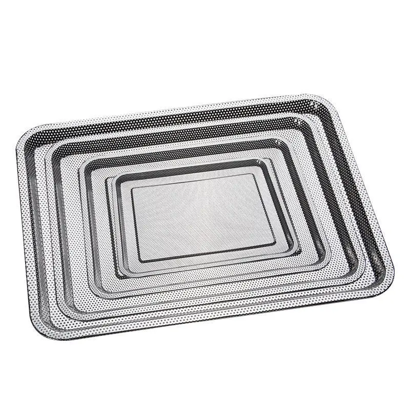 Stainless Steel Food Storage Tray Frying Oil Filter Dense Hole Drain Plates Strainer Dish Baking Trays Kitchen Accessories