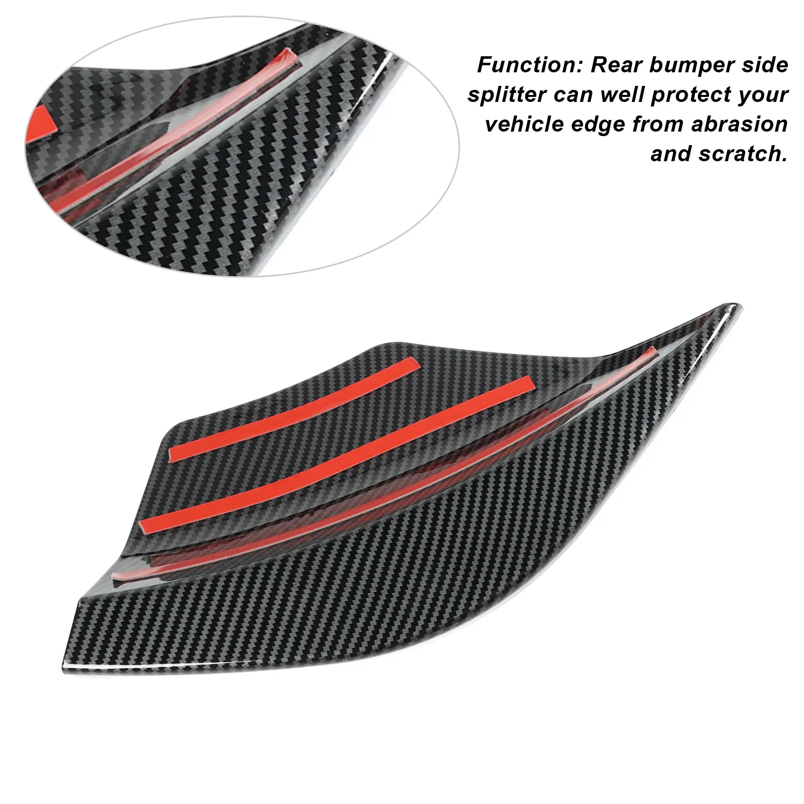 2pcs Car Rear Bumper Side Diffuser Splitter Lip Left Right Aerodynamic Replacement for Mercedes‑Benz A Class W176 2012-2018