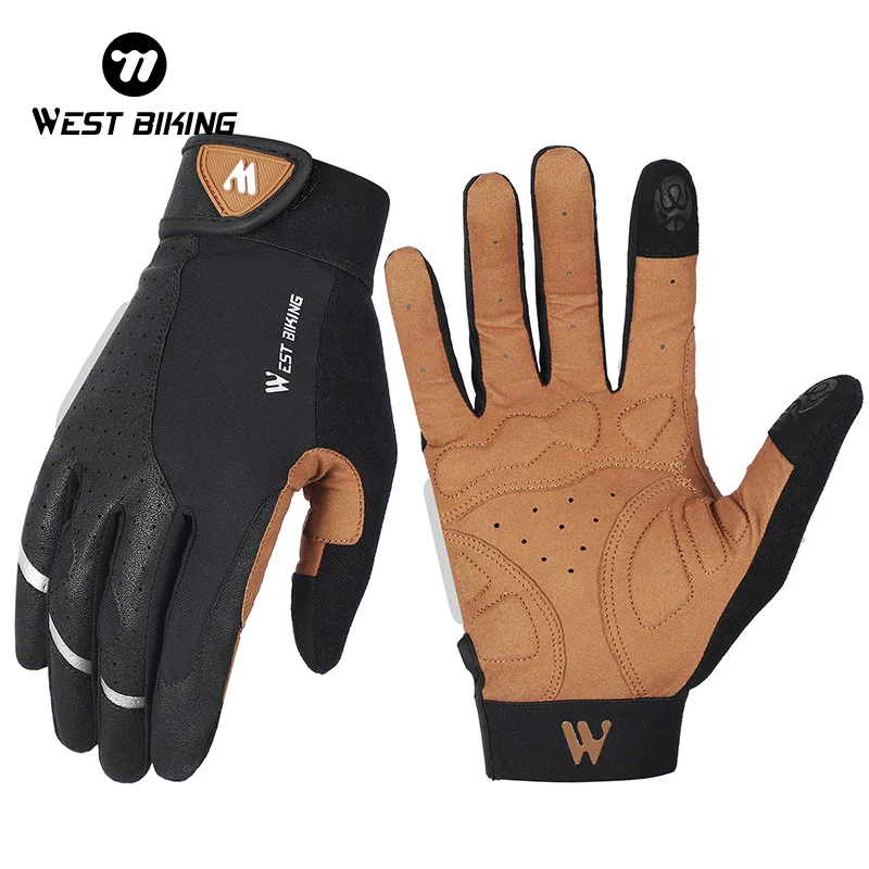 

WEST BIKING Autumn Winter Warm Cycling Gloves Outdoor Sport Running Bike Ski Gloves Non-slip Breathable MTB Road Bicycle Gloves