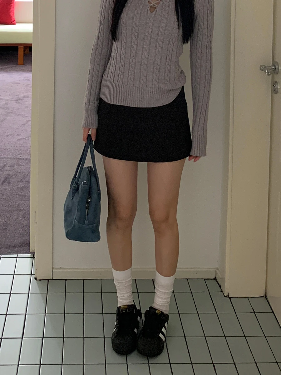 

High Waist A-Line Skirt for Women ey Color Commute Sle Pure Color Polyester Fiber High Waist Design Daily Wear