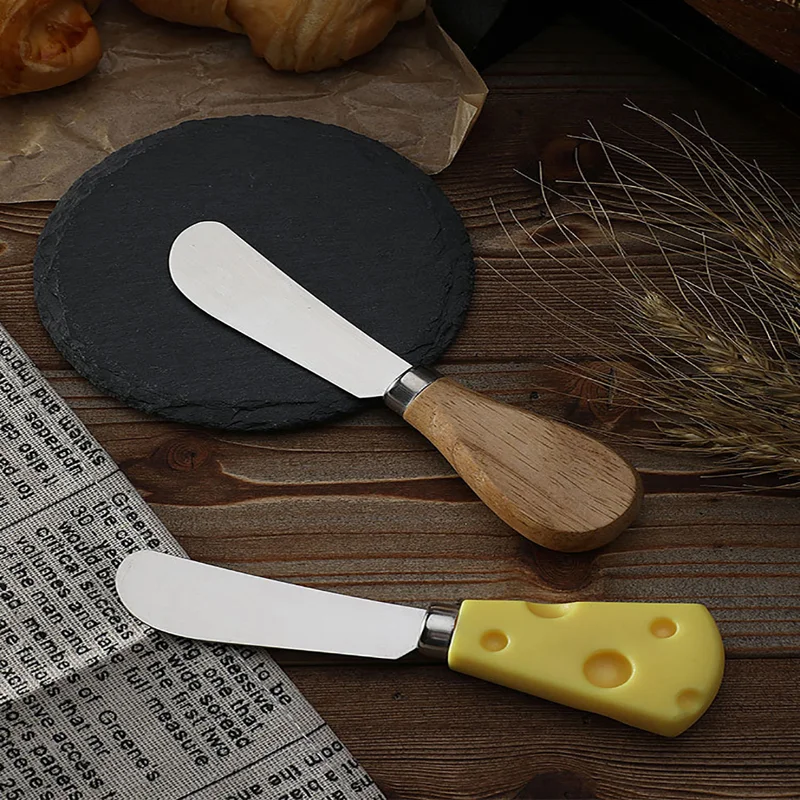 1Pcs Steel Stainless Cheese Knives With Bamboo Wood Handle Cheese Slicer Cheese Cheese Knife Kitchen Baking Tool