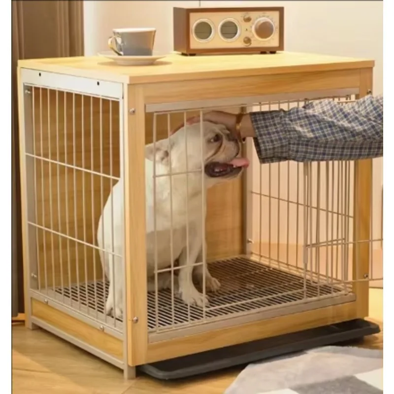 

Portable Squire Metal Wooden Style Crate Pet Dog Kennel Dog Cat Wooden Cage Furniture for Puppy