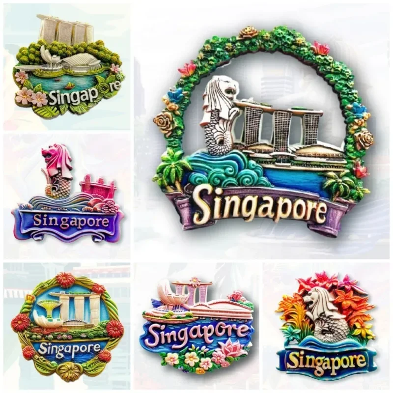 

Singapore Refrigerator Stickers Sand Hotel Travelling Souvenirs Merlion Fridge Magnets Home Decor Wedding Gifts