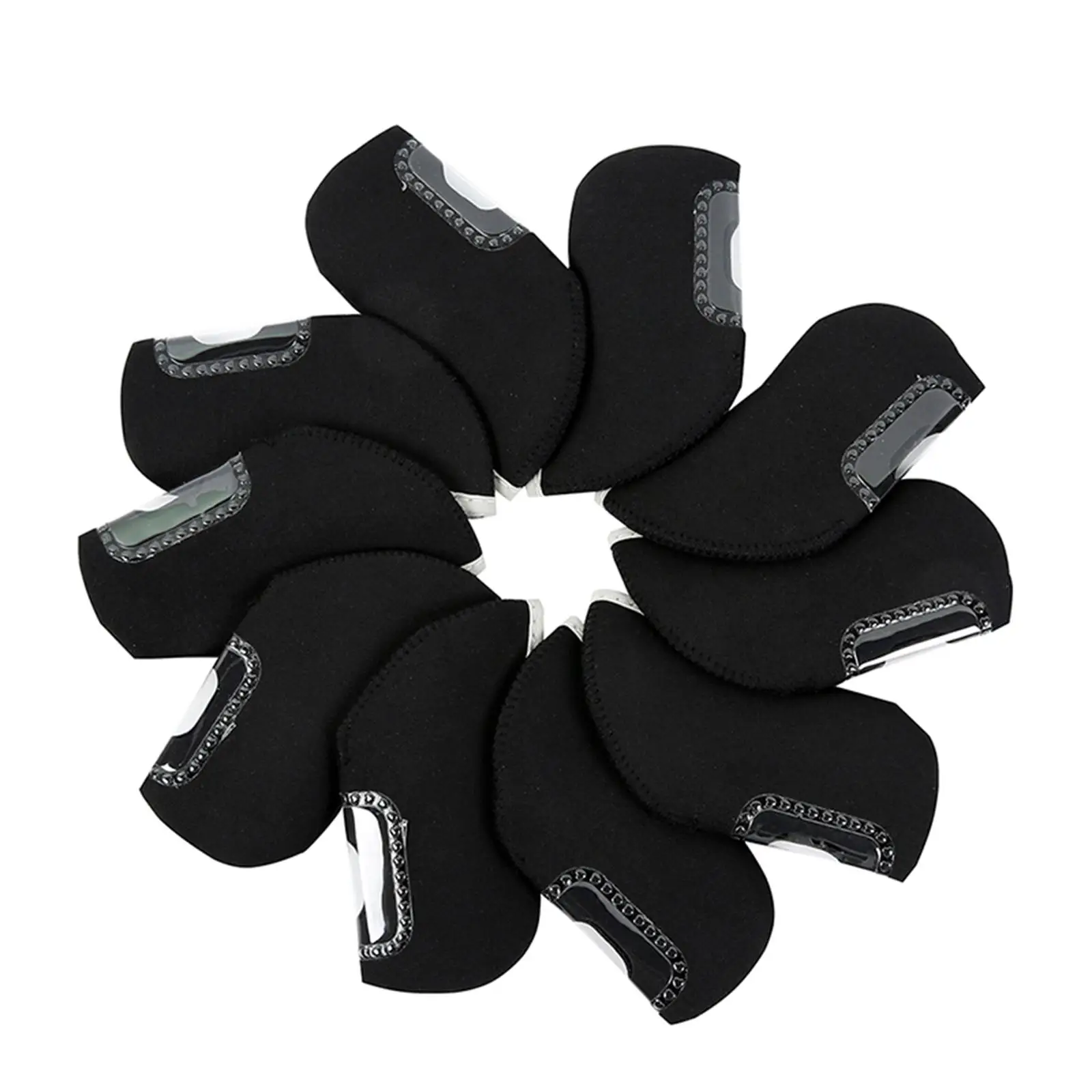 

10x Golf Iron Headcovers Set, Visible Window Guard, Neoprene Sleeve Cover, Iron