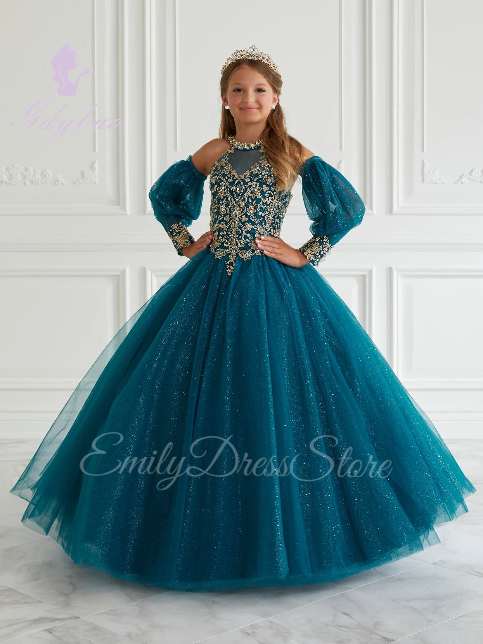 Robe de demoiselle d'honneur rose vif pour enfants, gonflée, perlée, brillante, tulle, anniversaire, fête de Noël, première communion, Rh, quelle que soit, mariage, chaud