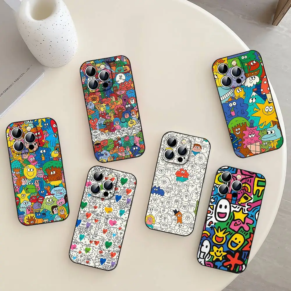 Color Monster Neue Handyhülle für iPhone 11 12 13 14 15 16 17 Pro Max 17Pro 17 Air Harte Silikonhülle Schutzhülle