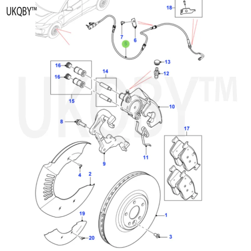 Ja gu ar Ra ng e Ro ve r 02-12I-PA CE 2018 Rear brake sensing line