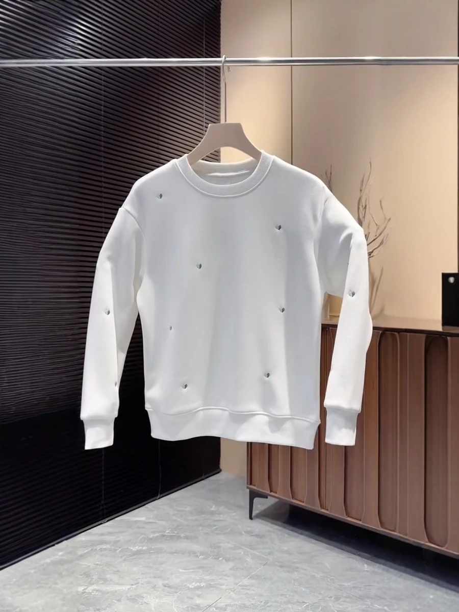 

Модная повседневная мужская толстовка с капюшоном, простой дизайн с надписью в виде сердца, осенне-зимняя новинка, удобный лонгслив с круглым вырезом