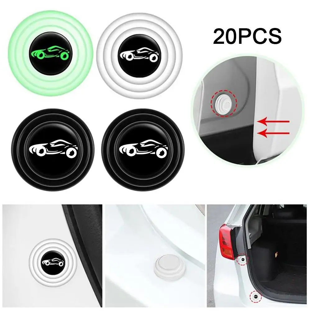 20pcs Car Door Anti-shock Silicone Pad Universal Anti-Noise Buffer Gasket Anti-collision Door Sticker Soundproof Crash Pad