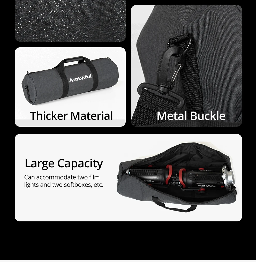 NEUE 50/60/70//80/90/100/110/120/130/140cm Einbeinstativ-Stativtasche Tragbare Schultergurt-Tragetasche TB PRO für gepolsterte Lichtstative – Detail 4