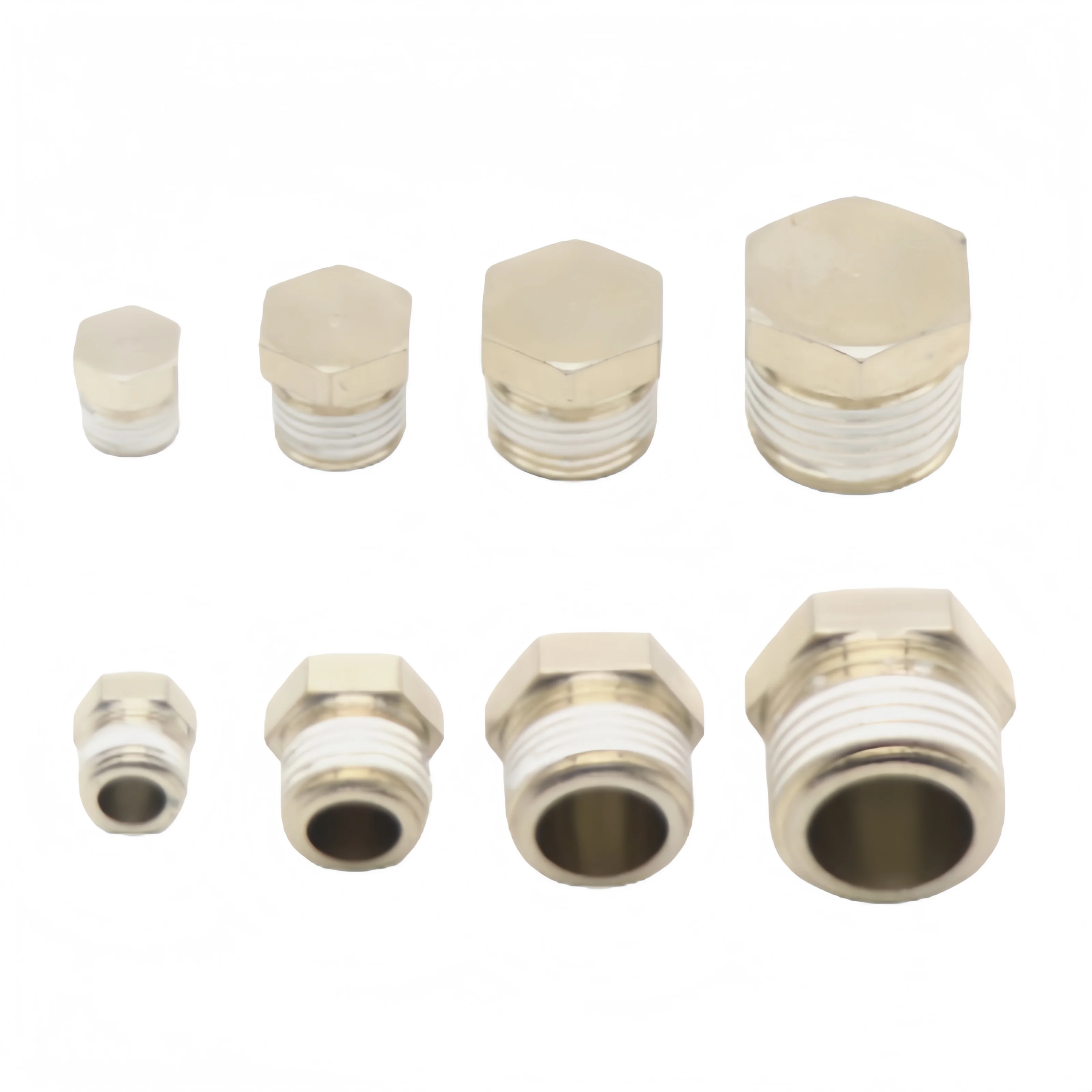 Industrial Pneumatic Hex Plug Connector BZ Series, Sealing Thread Hole for Air Compressor Tools Automation
