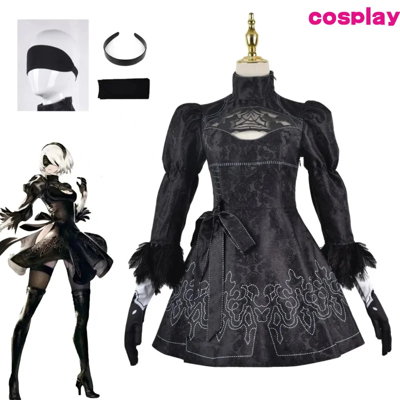 Kidney Automata Cosplay Costume Yorha 2B Sexy Outfit Games Suit Women Role Play Costumes Girls Halloween Party Fancy Dress D