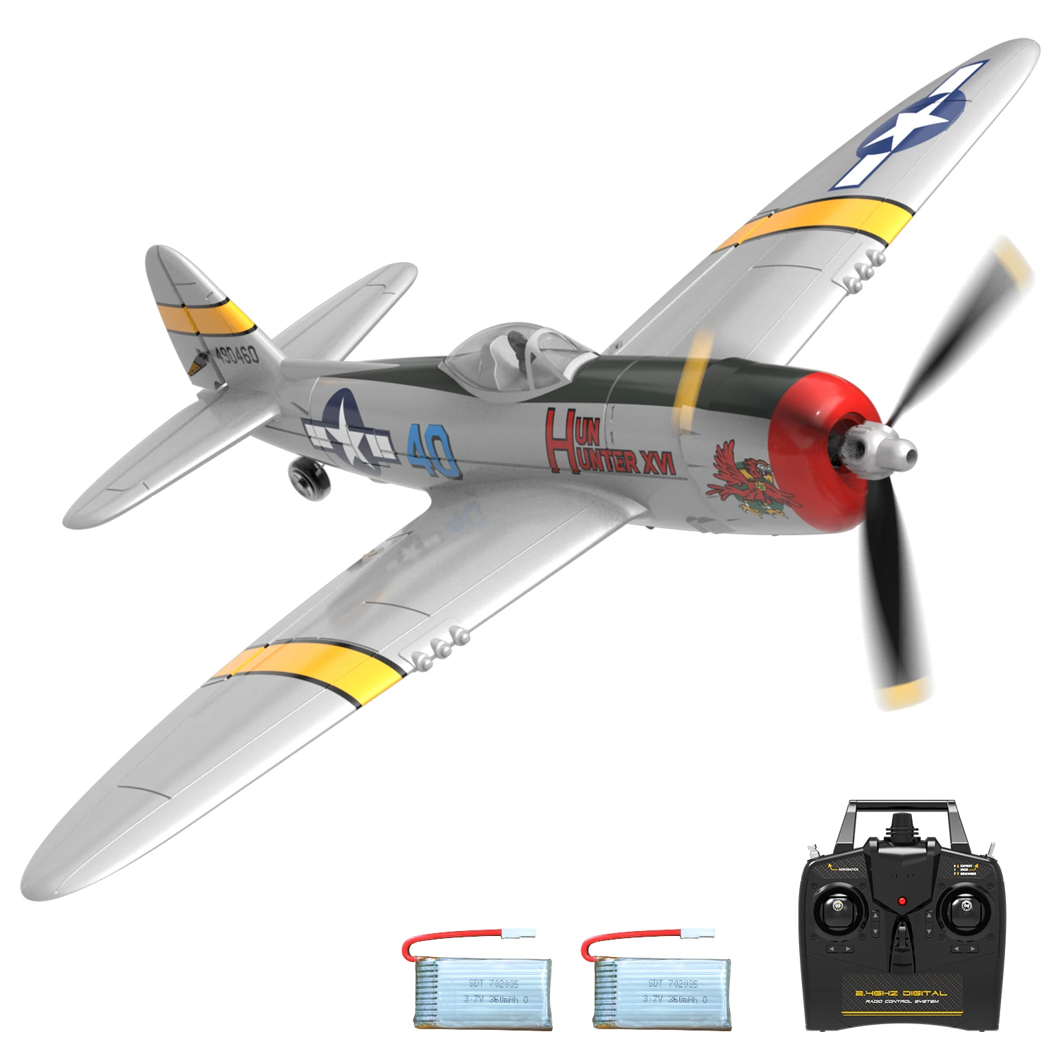 VolantexRC Mini P-47 Warbird EPP 400mm Wingspan 2.4G 4CH 6-Axis Gyro XPilot Stabilization System RC Airplane Glider RTF