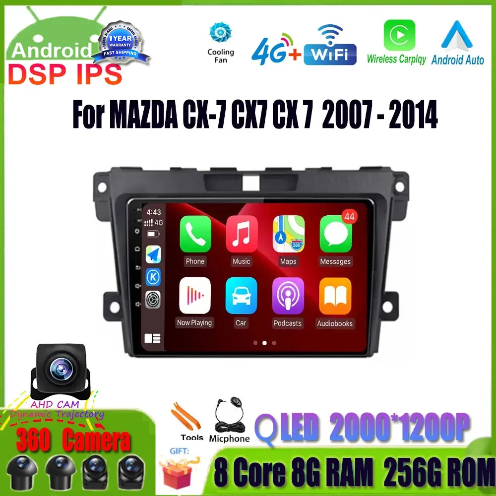 

For MAZDA CX-7 CX7 CX 7 2007 2008 2009 2010 2011 -2014 Android 14 Car Radio Multimedia Video Player GPS Navigation Autoradio