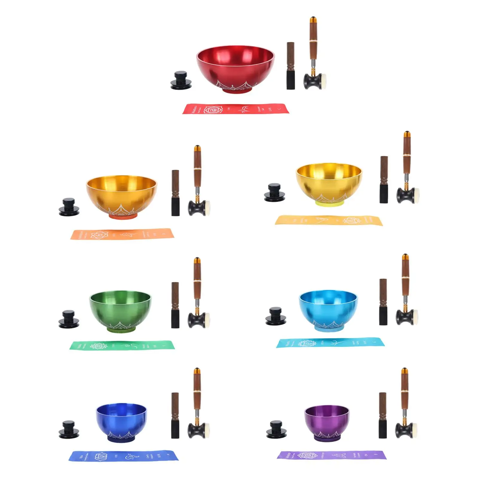 Sing Bowl Set Chinese Handcraft Buddhist Music Bowl for Tabletop Women Men