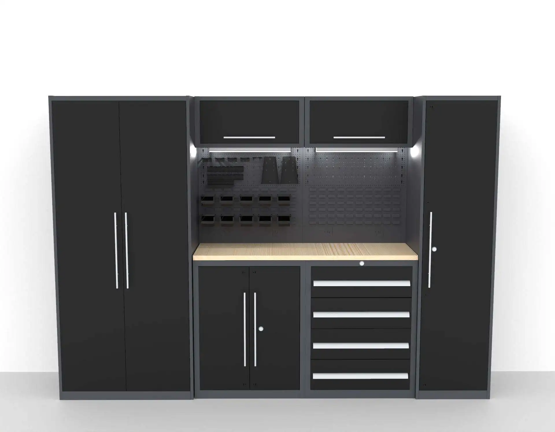 Modular Workshop Storage OEM Wholesale Industrial Cabinets Heavy-Duty Workshop Storage with Workbench & Toolbox JZD ODM Tool box