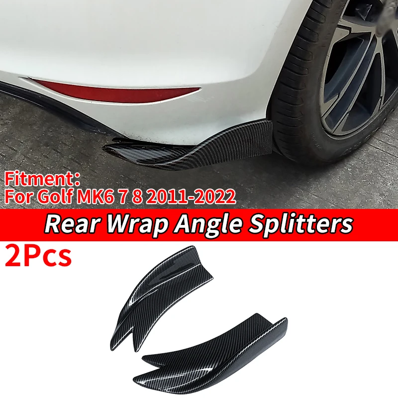 

High Quality ABS Car Rear Bumper Splitters Aprons Trunk Lip Spoiler Canard Wing Diffuser Wrap Angle For Golf MK6 7 8 2011-2022