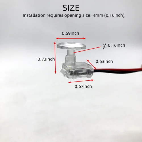 Imagen 2 del producto Luz LED ambiental transparente, cuerpo de lámpara circular, luz interior de cuenco para coche, manija de puerta, luces de pasamanos, Lámpara decorativa, 4 Uds.