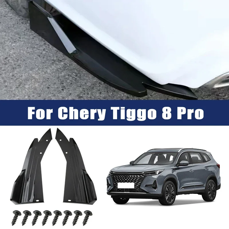 

Car Rear Bumper Spoiler Lip Carbon Fiber Wing Trim Anti-crash Diffuser Side Skirt Wrap Angle Splitter For Chery Tiggo 8 Pro