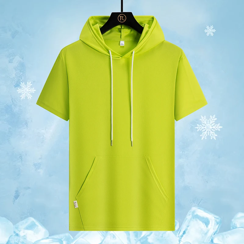 Outdoor Table Tennis Sports Training Trendy Top Summer Fashion Hoodie Ice Silk Quick Drying Sweat Absorbing Breathable T-shirt